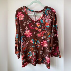 Women’s Honey Me Top Size XXL With Dolman 3/4 Length Sleeves